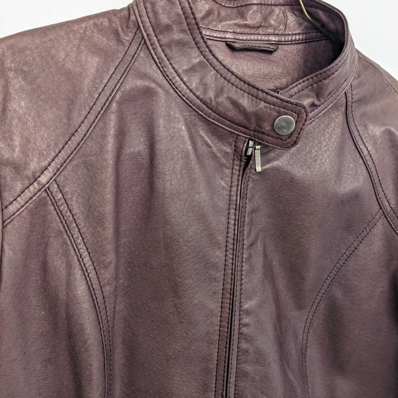 Danier Purple Leather Jacket - Picture 2 of 7